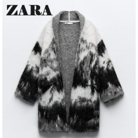 NWT Zara Open Front Knit Coat - Picture 1 of 12